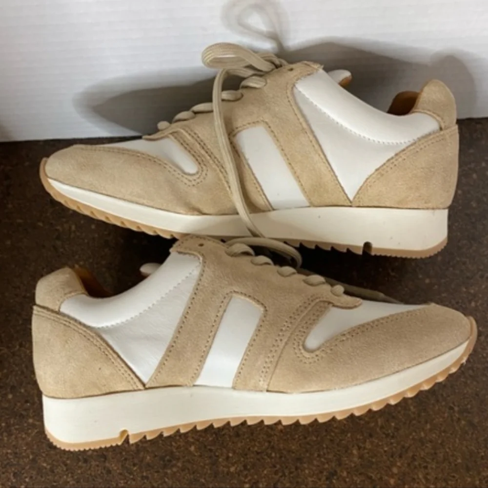 Able White Sneakers with Tan Suede Accent - Picture 12 of 12